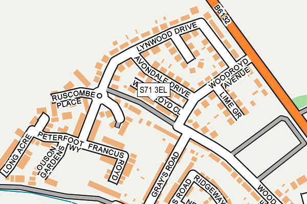 S71 3EL map - OS OpenMap – Local (Ordnance Survey)