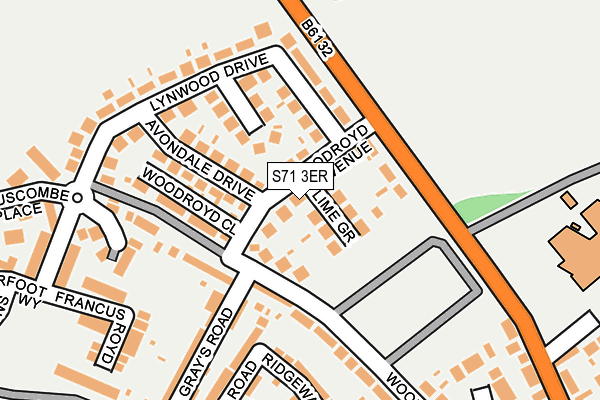 S71 3ER map - OS OpenMap – Local (Ordnance Survey)