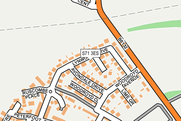 S71 3ES map - OS OpenMap – Local (Ordnance Survey)