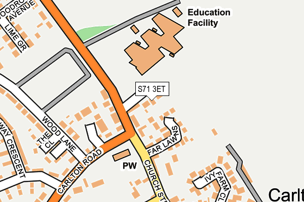 S71 3ET map - OS OpenMap – Local (Ordnance Survey)