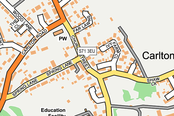 S71 3EU map - OS OpenMap – Local (Ordnance Survey)