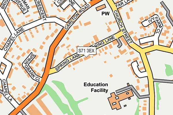 S71 3EX map - OS OpenMap – Local (Ordnance Survey)