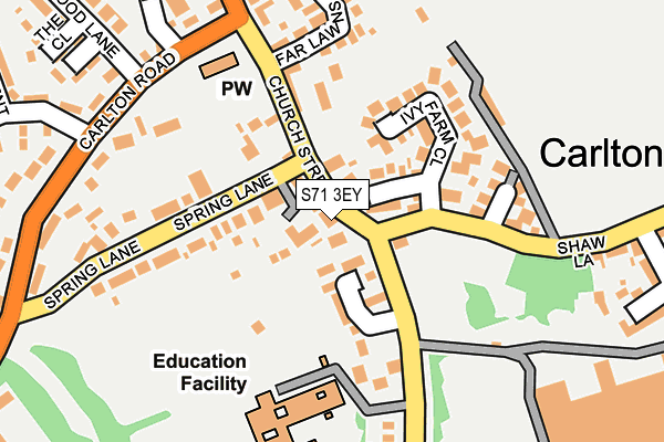 S71 3EY map - OS OpenMap – Local (Ordnance Survey)
