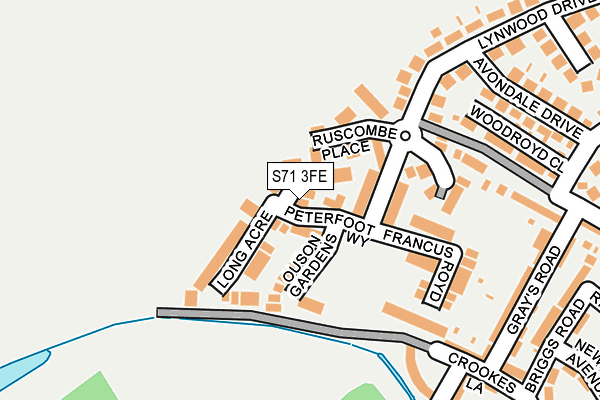 S71 3FE map - OS OpenMap – Local (Ordnance Survey)