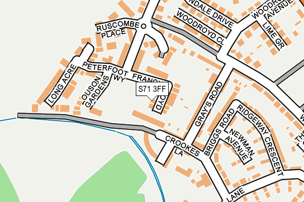 S71 3FF map - OS OpenMap – Local (Ordnance Survey)