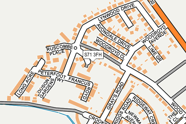 S71 3FH map - OS OpenMap – Local (Ordnance Survey)