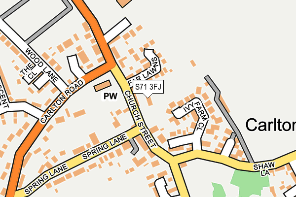 S71 3FJ map - OS OpenMap – Local (Ordnance Survey)