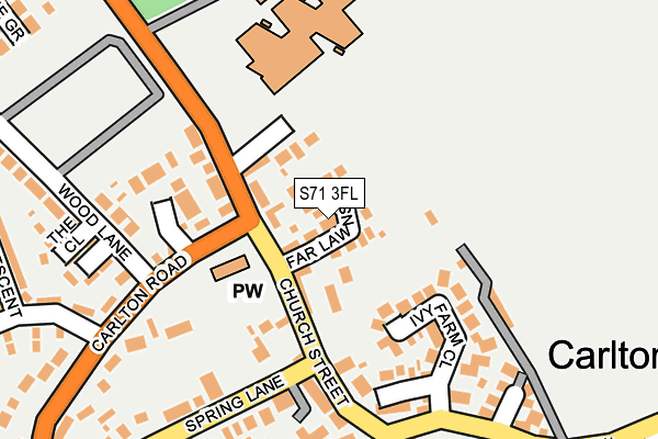 S71 3FL map - OS OpenMap – Local (Ordnance Survey)