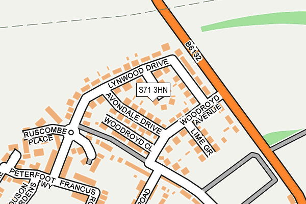 S71 3HN map - OS OpenMap – Local (Ordnance Survey)