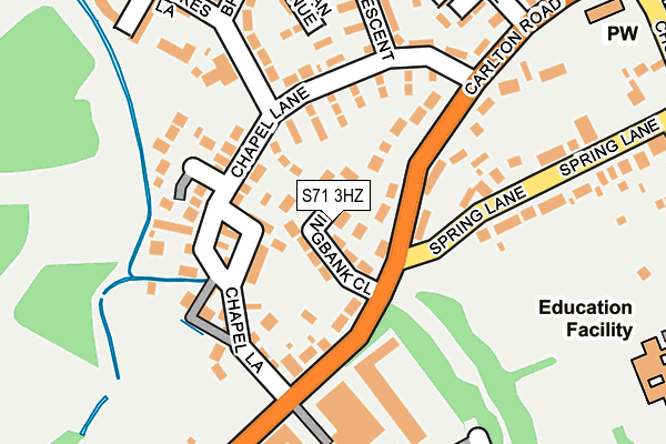 S71 3HZ map - OS OpenMap – Local (Ordnance Survey)