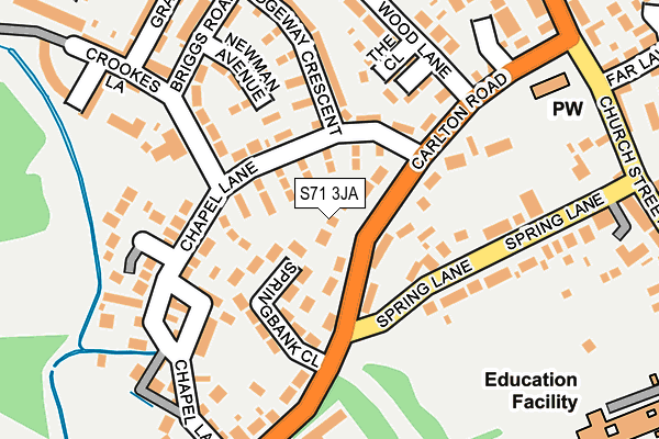 S71 3JA map - OS OpenMap – Local (Ordnance Survey)