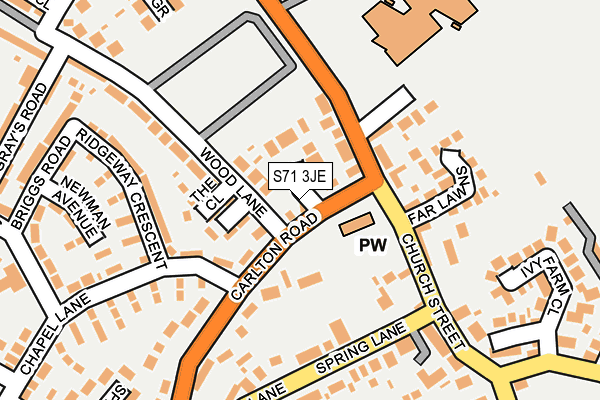 S71 3JE map - OS OpenMap – Local (Ordnance Survey)