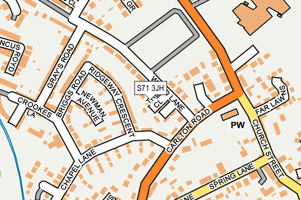 S71 3JH map - OS OpenMap – Local (Ordnance Survey)
