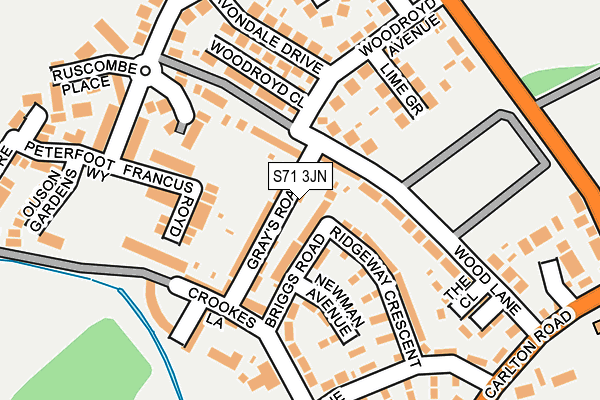 S71 3JN map - OS OpenMap – Local (Ordnance Survey)