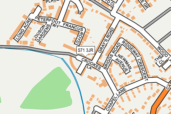 S71 3JR map - OS OpenMap – Local (Ordnance Survey)