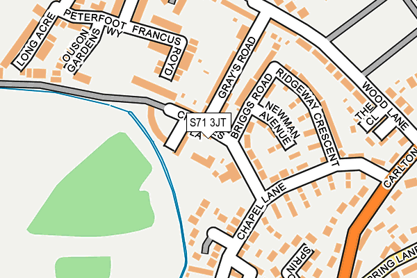 S71 3JT map - OS OpenMap – Local (Ordnance Survey)