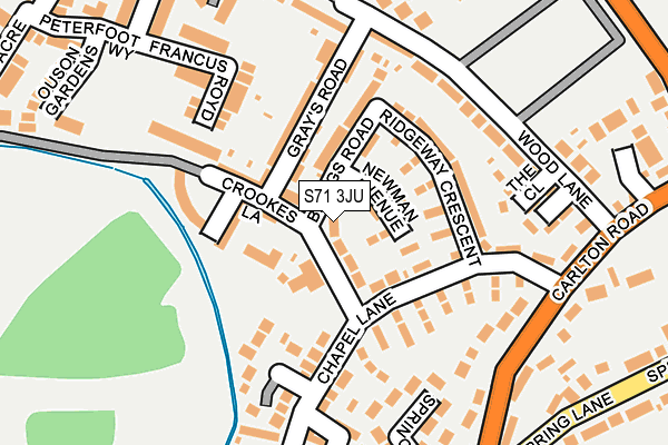 S71 3JU map - OS OpenMap – Local (Ordnance Survey)