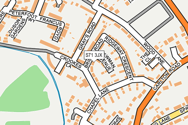 S71 3JX map - OS OpenMap – Local (Ordnance Survey)
