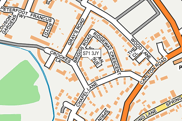 S71 3JY map - OS OpenMap – Local (Ordnance Survey)