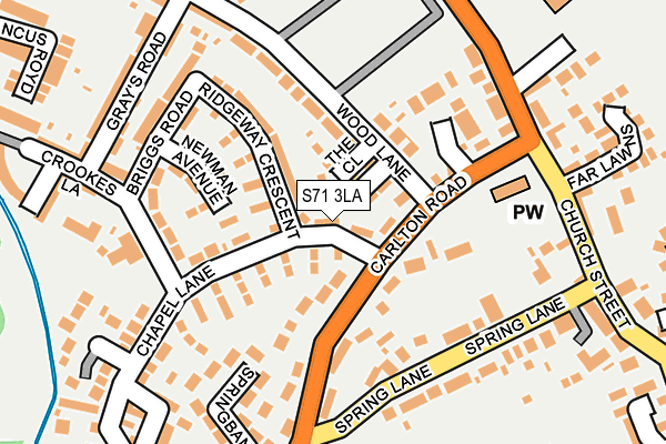 S71 3LA map - OS OpenMap – Local (Ordnance Survey)