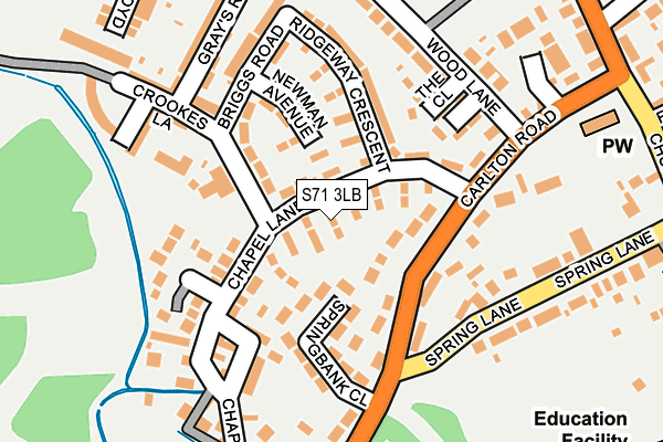 S71 3LB map - OS OpenMap – Local (Ordnance Survey)