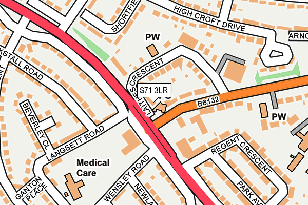 S71 3LR map - OS OpenMap – Local (Ordnance Survey)