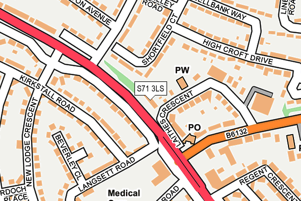 S71 3LS map - OS OpenMap – Local (Ordnance Survey)