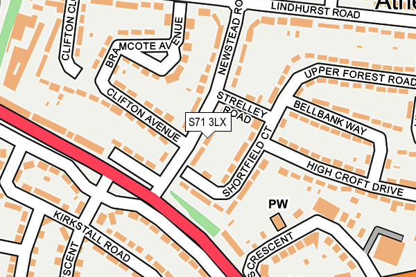 S71 3LX map - OS OpenMap – Local (Ordnance Survey)