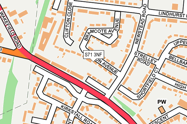 S71 3NF map - OS OpenMap – Local (Ordnance Survey)