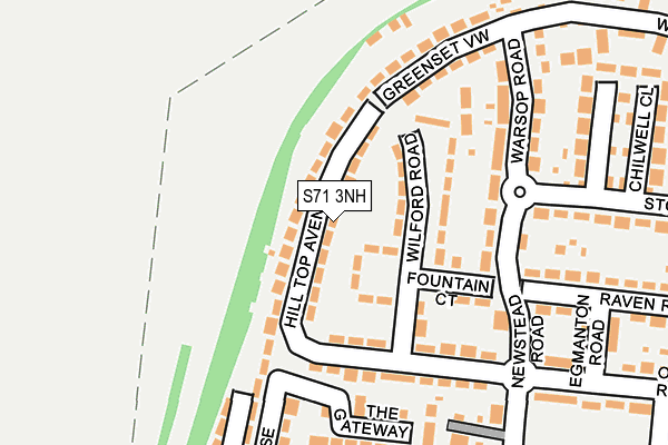 S71 3NH map - OS OpenMap – Local (Ordnance Survey)
