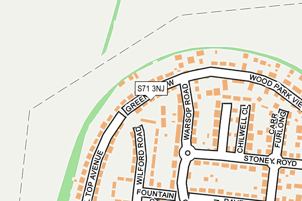 S71 3NJ map - OS OpenMap – Local (Ordnance Survey)