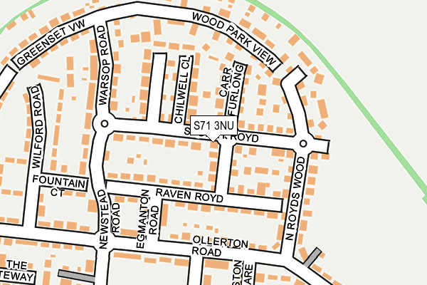 S71 3NU map - OS OpenMap – Local (Ordnance Survey)