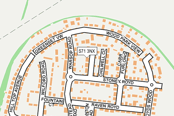 S71 3NX map - OS OpenMap – Local (Ordnance Survey)