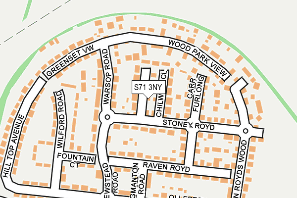 S71 3NY map - OS OpenMap – Local (Ordnance Survey)