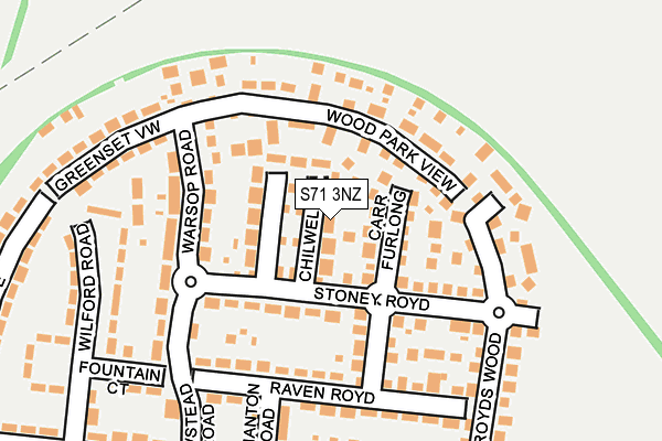 S71 3NZ map - OS OpenMap – Local (Ordnance Survey)