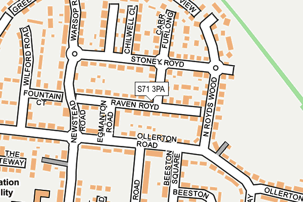 S71 3PA map - OS OpenMap – Local (Ordnance Survey)