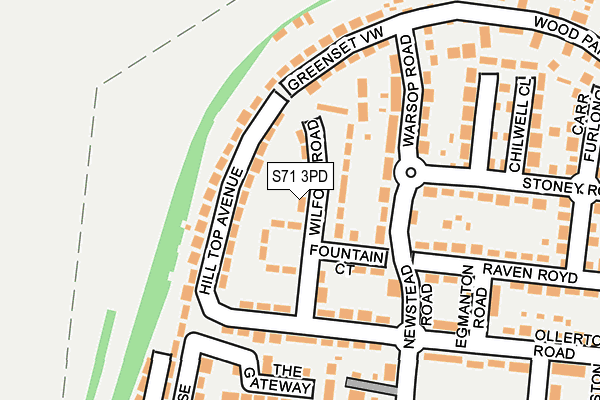 S71 3PD map - OS OpenMap – Local (Ordnance Survey)