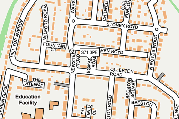 S71 3PE map - OS OpenMap – Local (Ordnance Survey)