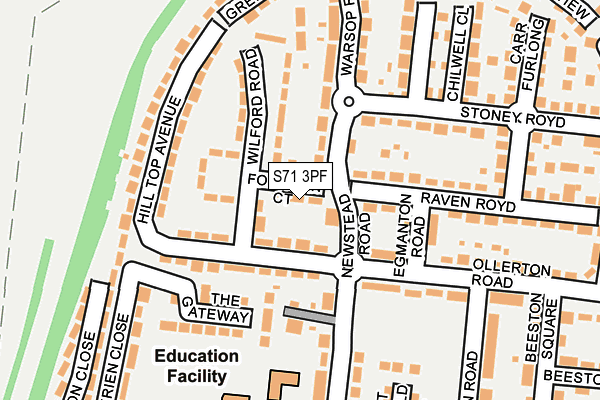 S71 3PF map - OS OpenMap – Local (Ordnance Survey)