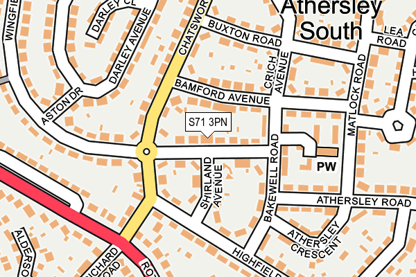 S71 3PN map - OS OpenMap – Local (Ordnance Survey)