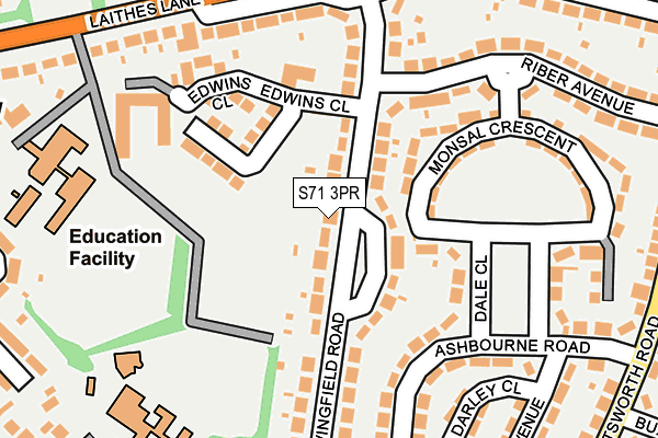 S71 3PR map - OS OpenMap – Local (Ordnance Survey)