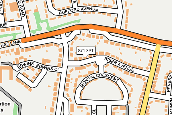 S71 3PT map - OS OpenMap – Local (Ordnance Survey)