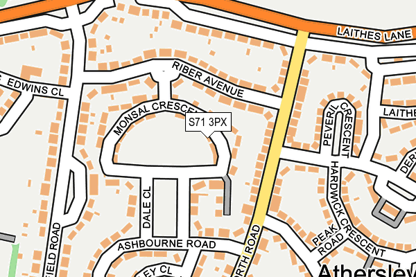 S71 3PX map - OS OpenMap – Local (Ordnance Survey)