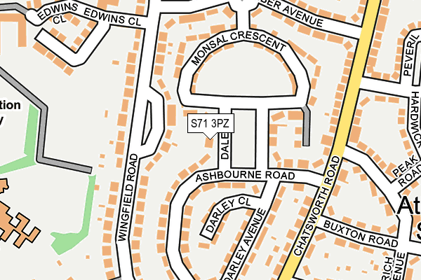 S71 3PZ map - OS OpenMap – Local (Ordnance Survey)