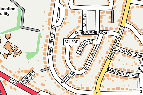 S71 3QD map - OS OpenMap – Local (Ordnance Survey)