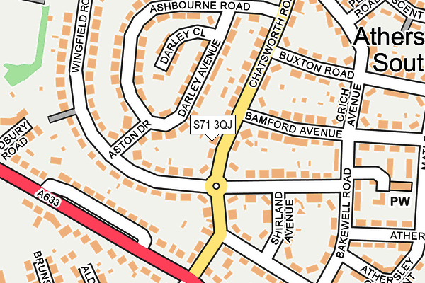 S71 3QJ map - OS OpenMap – Local (Ordnance Survey)