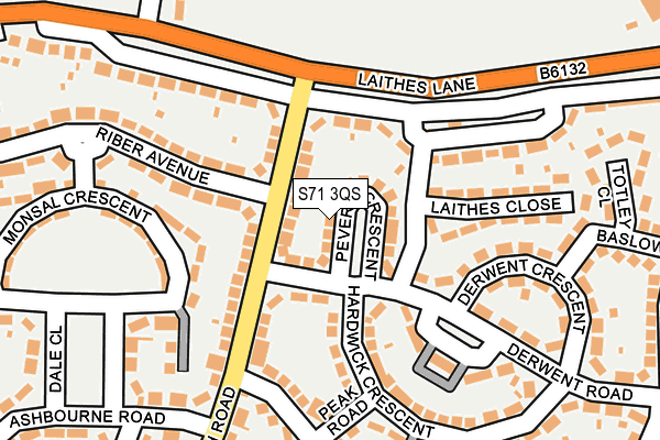 S71 3QS map - OS OpenMap – Local (Ordnance Survey)
