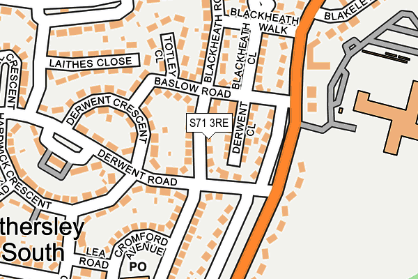 S71 3RE map - OS OpenMap – Local (Ordnance Survey)