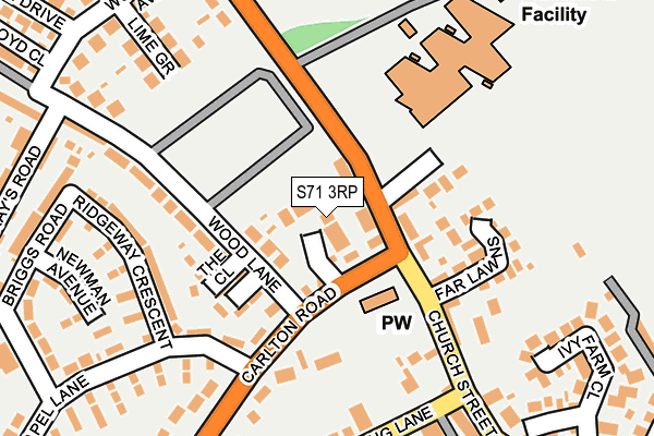 S71 3RP map - OS OpenMap – Local (Ordnance Survey)