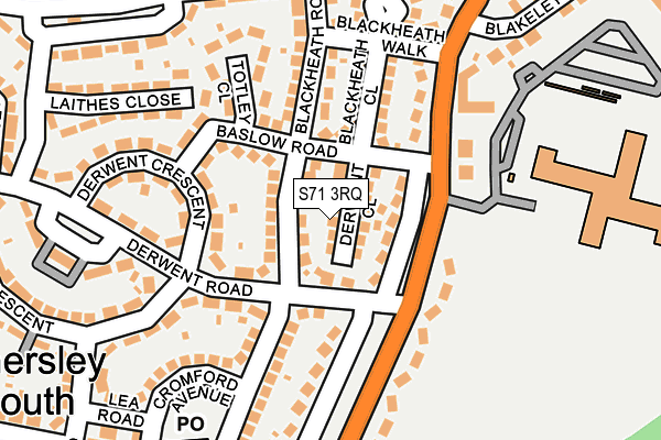 S71 3RQ map - OS OpenMap – Local (Ordnance Survey)